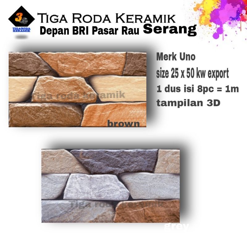 keramik dinding keramik batu alam batu alam 25x50 Denali kw export