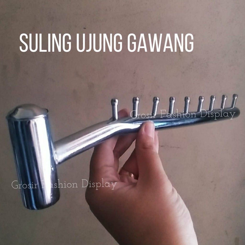 Suling Ujung Gawang Suling Pipa Bulat Ujung Gawang 9 Mata / 12 Mata Hanger Baju Seruling - BH