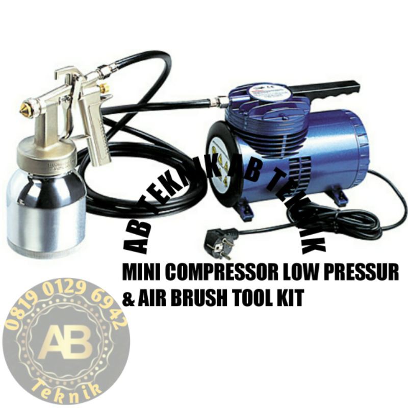 ALAT PENGECATAN KOMPLIT KOMPRESOR DAN SPRAY GUN COMPRESSOR MINI