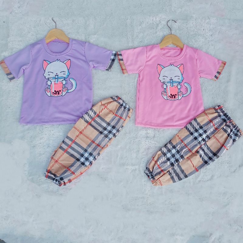 CAT BOBA Setelan Anak Boba Setcel Baju Anak Boba