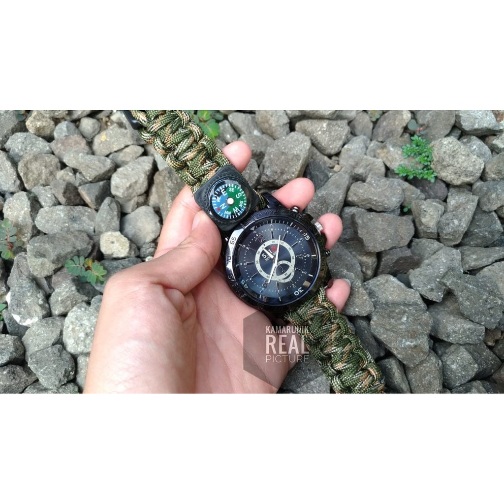 Terlaris JAM TANGAN TALI PARACORD / PEMANTIK API / PEMANTIK / KOMPAS Limited!