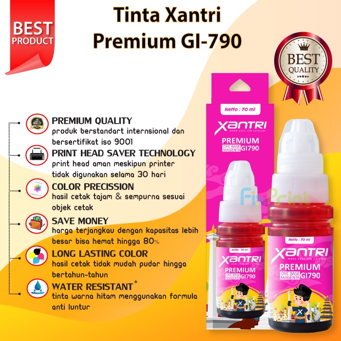 Tinta Xantri GI790 GI 790 Printer G1010 G2010 G3010 G4010 G4000 G3000