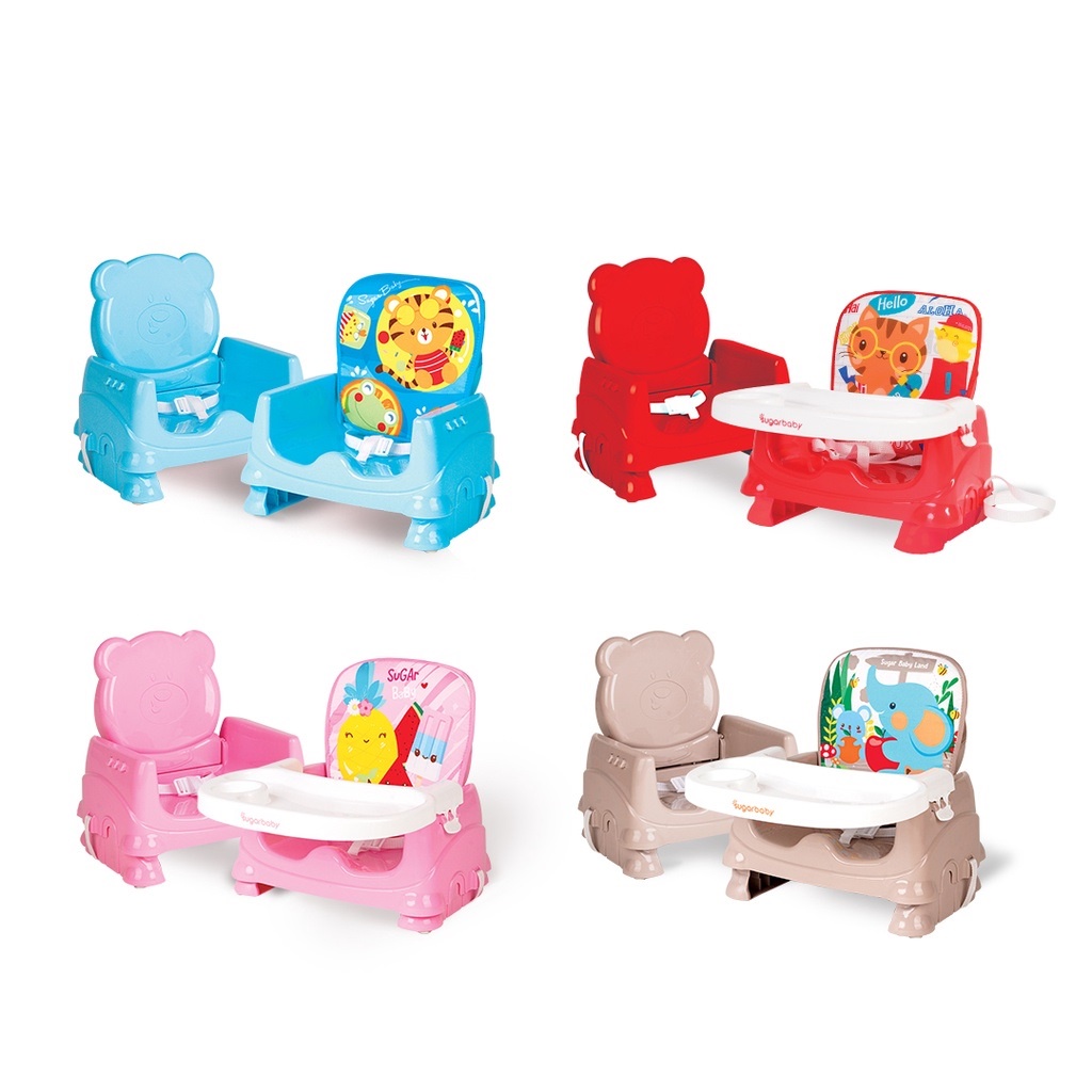 Sugar Baby Hello Bear Booster Seat Sugar Skate Kursi Makan Bayi Merah