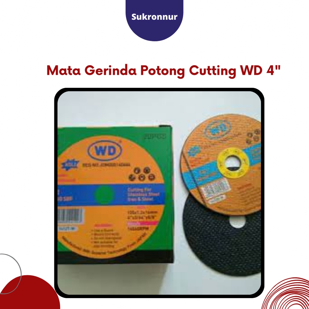 Mata Gerinda WD Gurinda Potong|Batu Grinda|Cutting Wheel|Resibon WD 4"/ Mata Gerinda Potong Cutting 