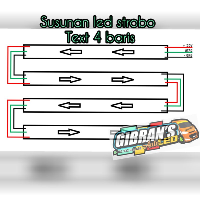 NEW MODUL STROBO TEXT 4 BARIS ( WIFI/WAVE)