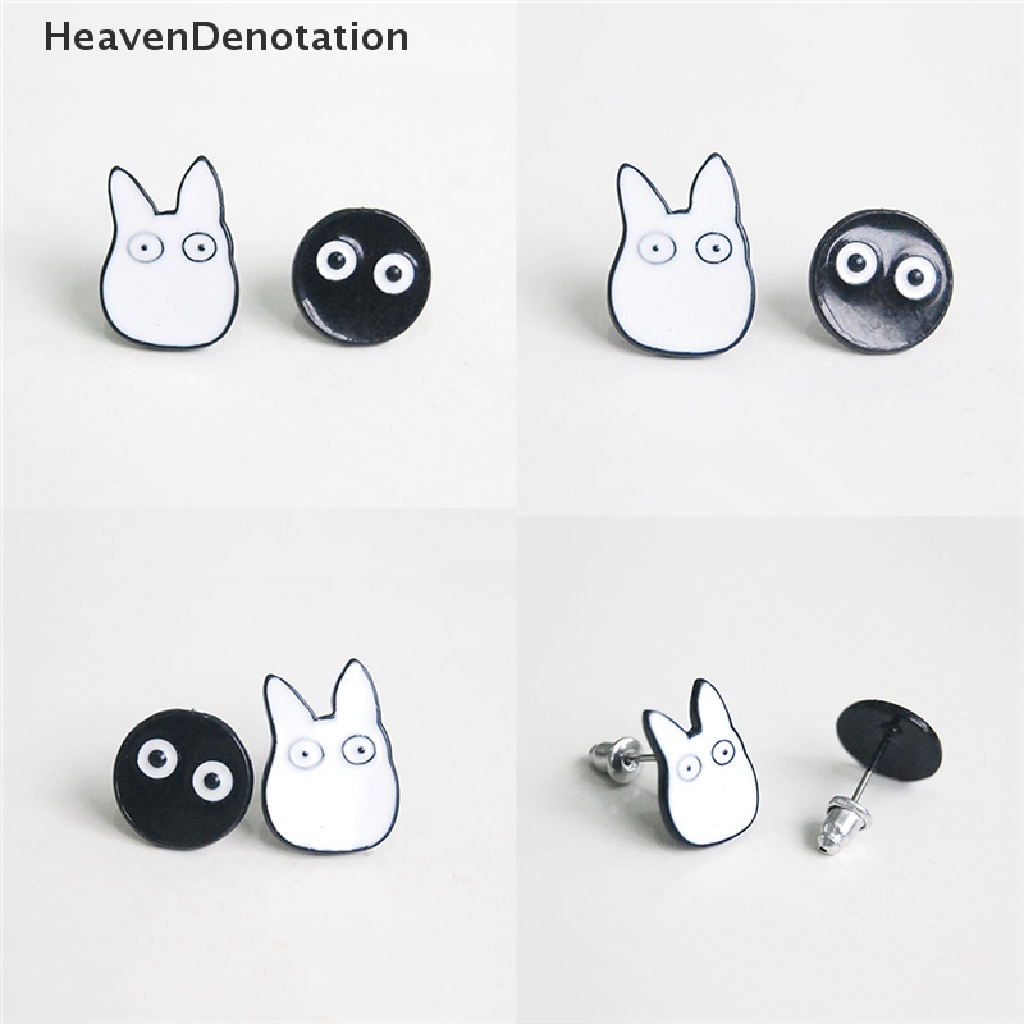 1 Pasang Anting Stud Tindik Desain Kartun Hewan Totoro Untuk Wanita