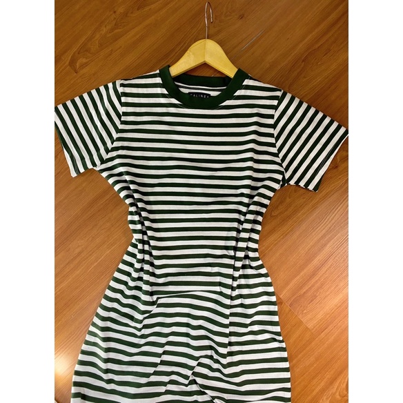 DRESS KAOS WANITA STRIPE BAHAN PREMIUM BAJU KAOS TEBAL