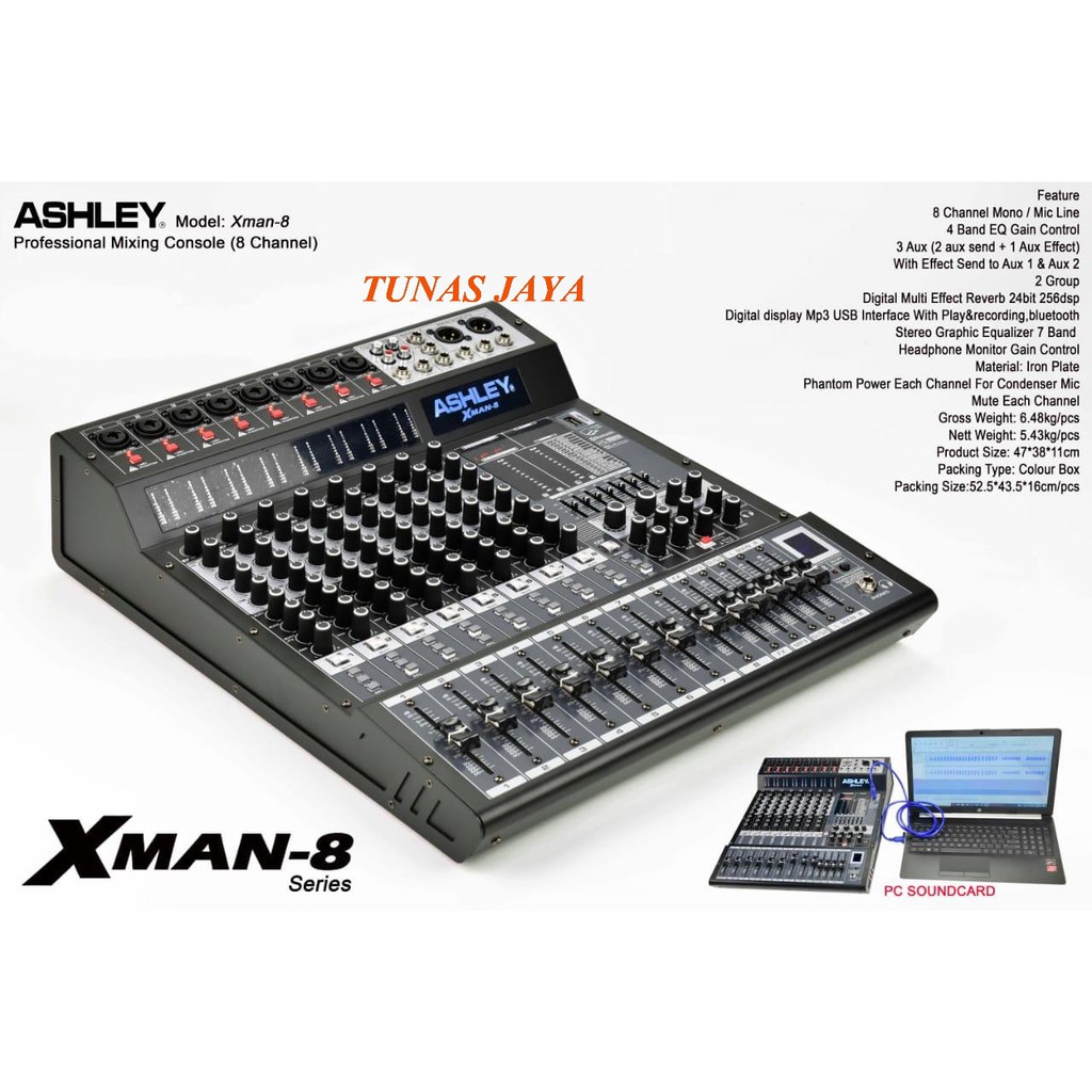 Mixer Ashley 8 channel XMAN 8 - XMAN8 x man8 Original OLD