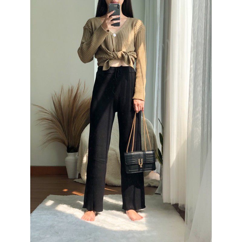 CELANA KULOT RAJUT KNIT PREMIUM TEBAL HIGHWAIST RIB