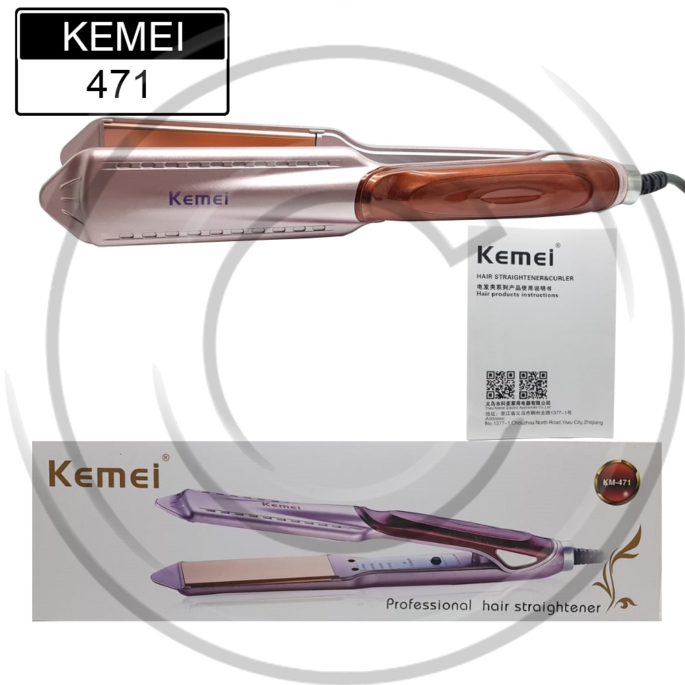 KEMEI / KM-471 / Catokan Pelurus / Hair Straightener Temperatur Adjustable Bahan Keramik - CO