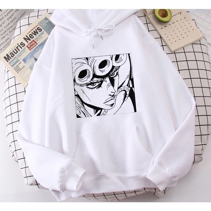 Hoodie Jojo's Bizzare Adventure White the Character Anime Manga Premium Unisex