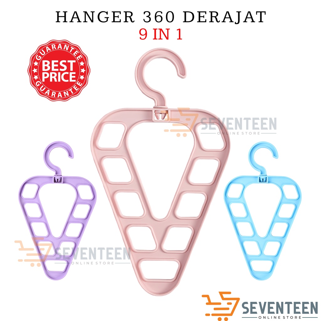 SEVENTEEN MAGIC HANGER 9 IN 1 LOVE GANTUNGAN BAJU LOVE 9 IN 1 GANTUNGAN BAJU 9 LUBANG GANTUNGAN AJAIB 9 IN 1