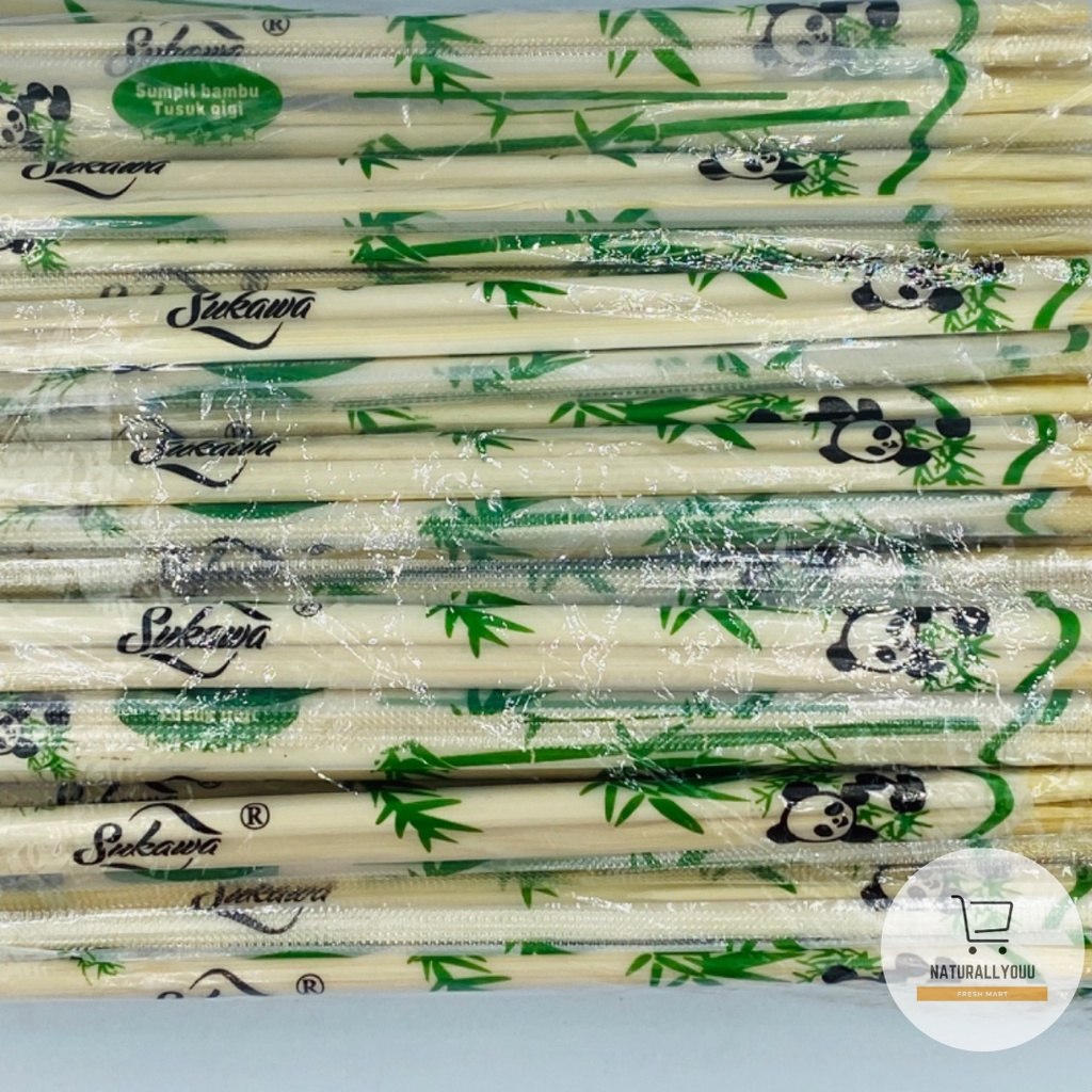 Panda Sumpit Bambu + Tusuk Gigi isi 50pasang