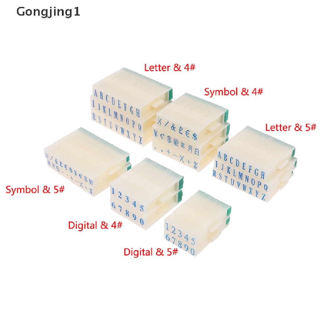 Gongjing1 Set Stempelcap Hurufangkasimbol Chapter Untuk Dekorasi Album Fotoscrapbook