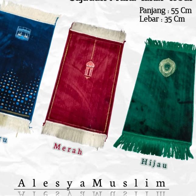 ✬ Sajadah Muka Warna Yakar Tebal Beludru Original/Harga Grosir - Merah ➢
