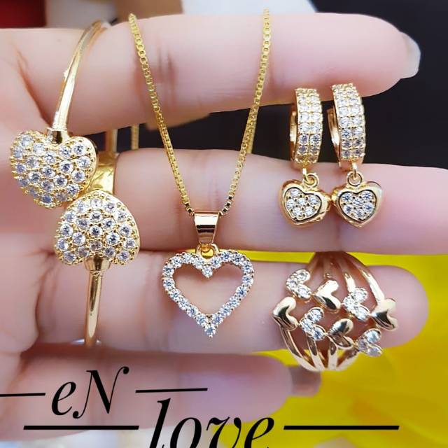 Xuping set perhiasan lapis emas 24k 1602