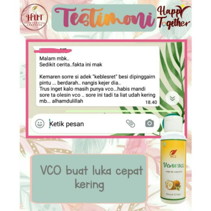 MINYAK VCO / VCO SR12 / MINYAK KELAPA ASLI / VIRGIN COCONUT OIL (VICO) SR12 Untuk Perawatan Kecantikan, memelihara Kesehatan dan untuk Pengobatan