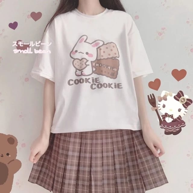 MYSTIQUE.ID-BAJU KAOS COOKIE COOKIE T-SHIRT LUCU DAN AESTHETIC