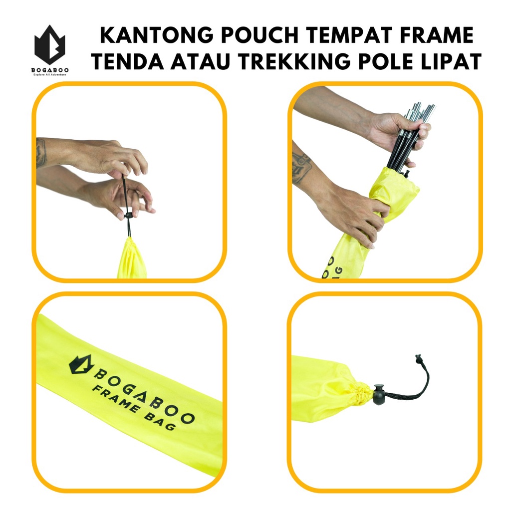 Stuff sack bogaboo  - Tempat frame Alloy - sarung frame - pouch frame - kantung frame - kantong Tongkat - tas frame - tempat tracking pole