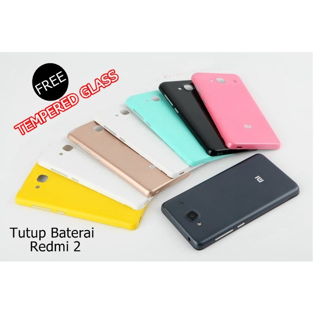 Promo Case Xiaomi Redmi 2 2S Prime Back Casing ORIGINAL + Tempered Glass Termurah