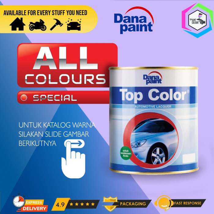 TOP COLOR WARNA SPESIAL KHUSUS Cat Mobil Kayu Besi Metal Duco Isi 1Klg