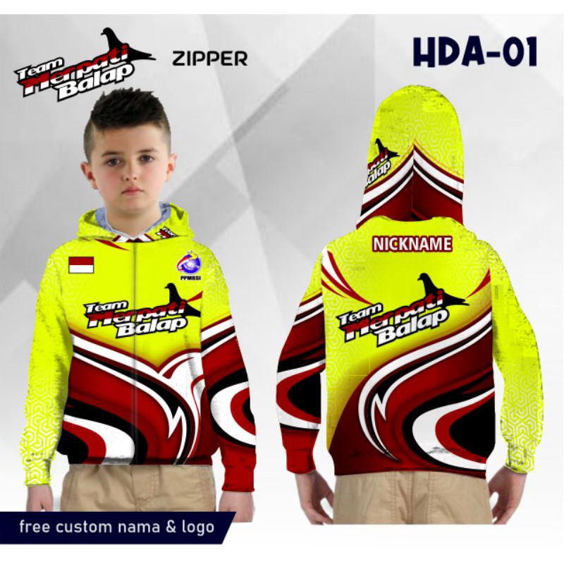 Hoodie merpati balap jersey zipper, baju merpati hoodie jersey merpati balap