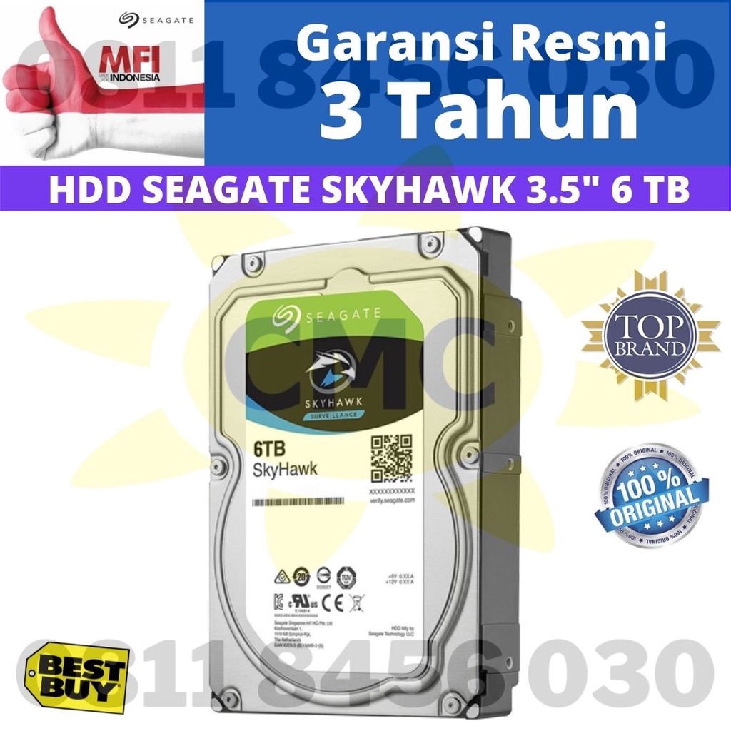 Seagate SKYHAWK  6TB HDD 3.5inch HARD DISK INTERNAL CCTV-Garansi Resmi