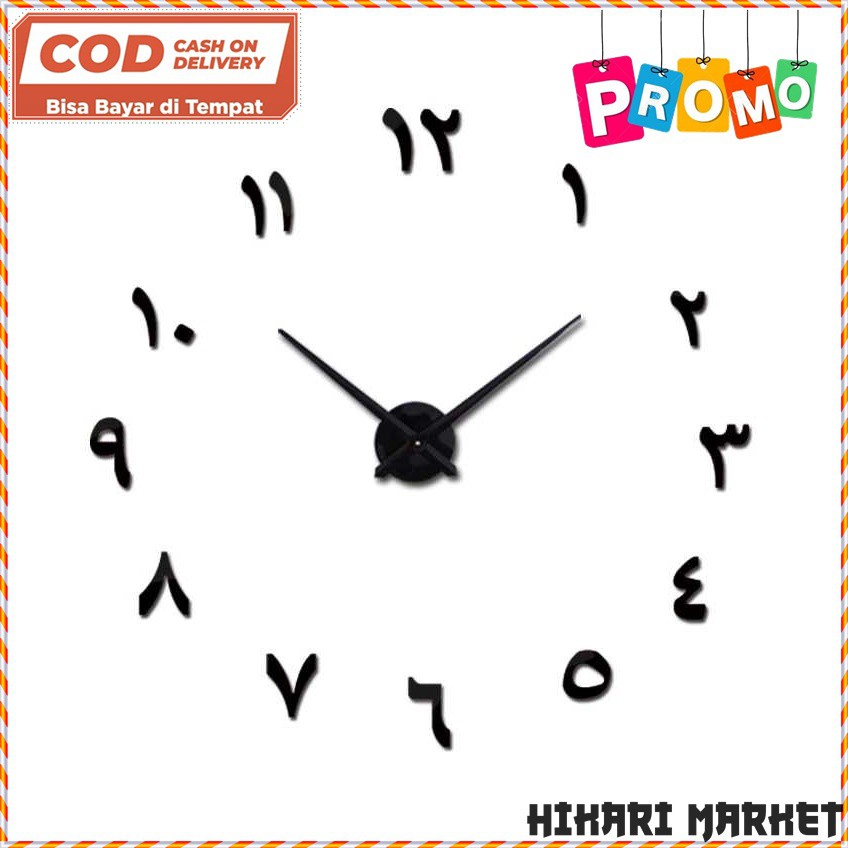 Jam Dinding Angka Arab Besar DIY Jam Besar Huruf Arab COD