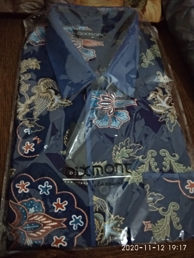 Kemeja Batik Pria Lengan Pendek Bs66 Katun Motif Modern Dixmont Semi Slim Fit Premium