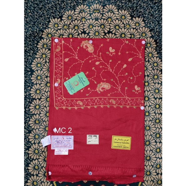 SORBAN Kashmiri Sulam dan printing motif original KUNING KUNYIT-Kode C