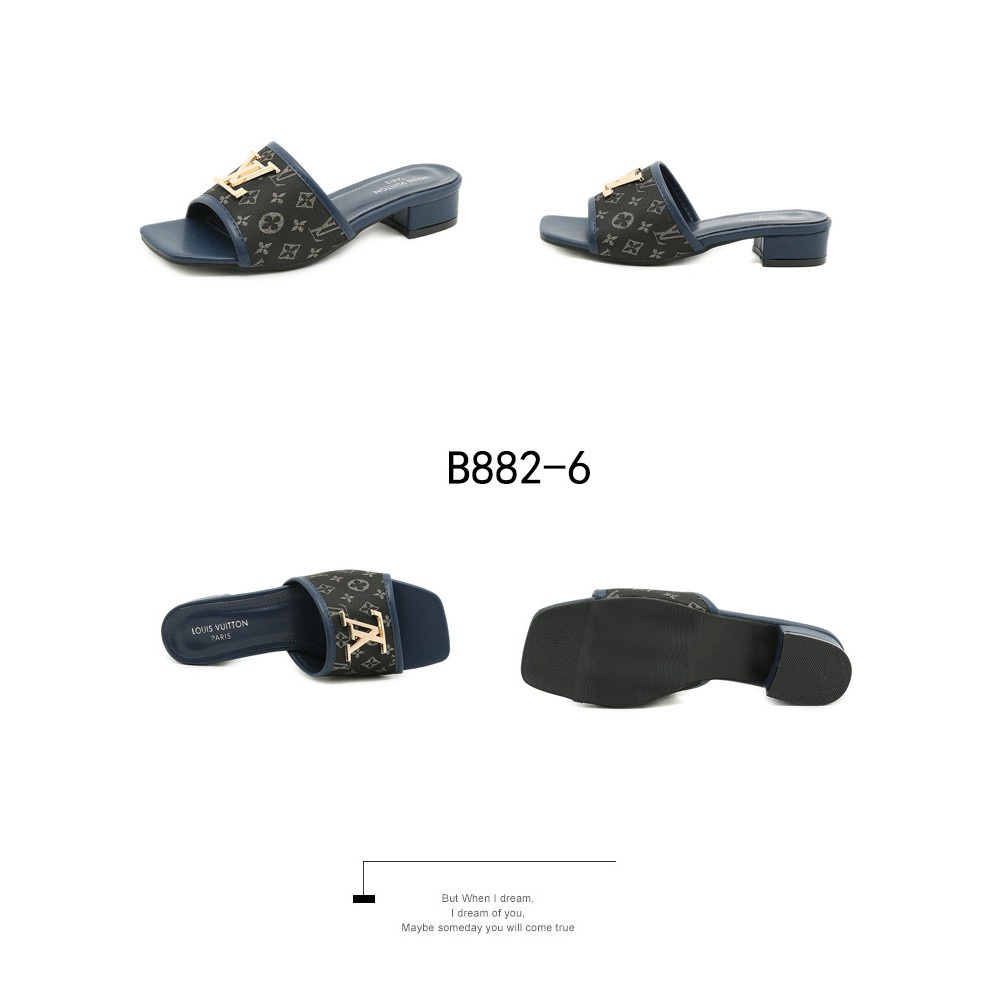 Canvas Slide Mule Sandals  #B882-6