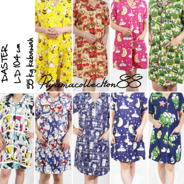 DASTER DEWASA bahan katun jepang karakter