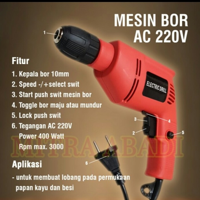 [BISA COD] Mesin Bor 220V BERKUALITAS