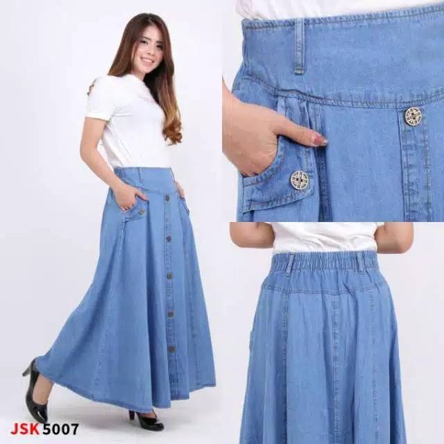 ROK JEANS PAYUNG ROK DENIM BAWAHAN MUSLIMAH