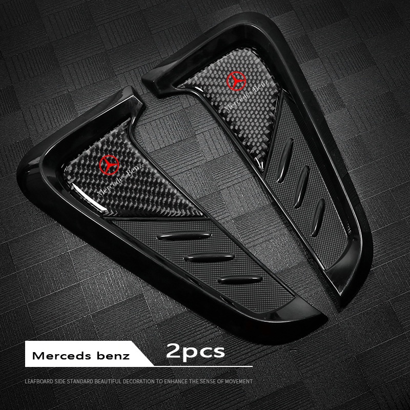 2pcs Stiker Ventilasi Fender Mobil Bahan Serat Karbon Untuk Mercedes Benz A B C E S Class GLA GLB GLC GLE GLS