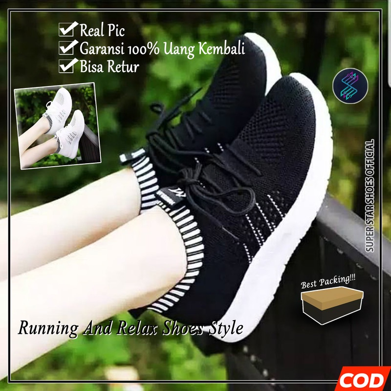 Sepatu Wanita / Sepatu sneakers wanita korea fashion venom putih hitam new import spatu sapatu shoes