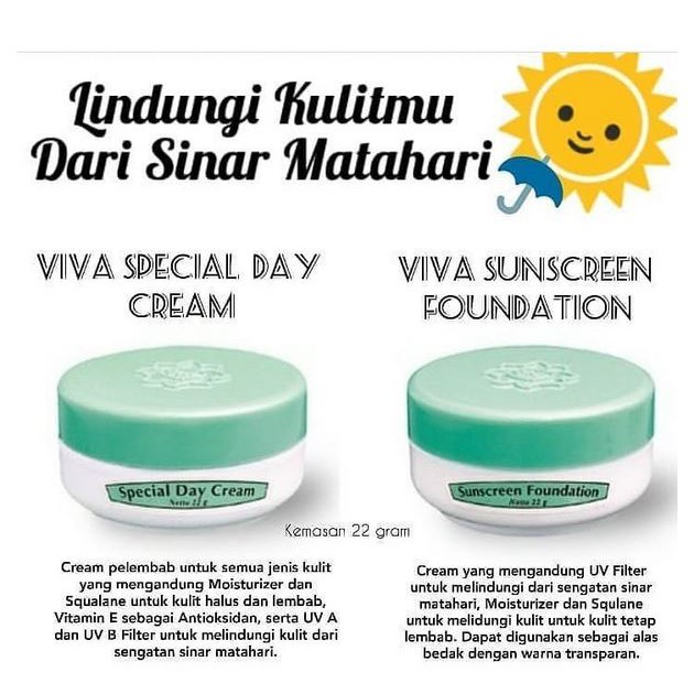 * NCC * Viva Sunscreen Collagen Anti Wrinkle Foundation Alas Bedak UV Filter Night Cream Peeling Cream