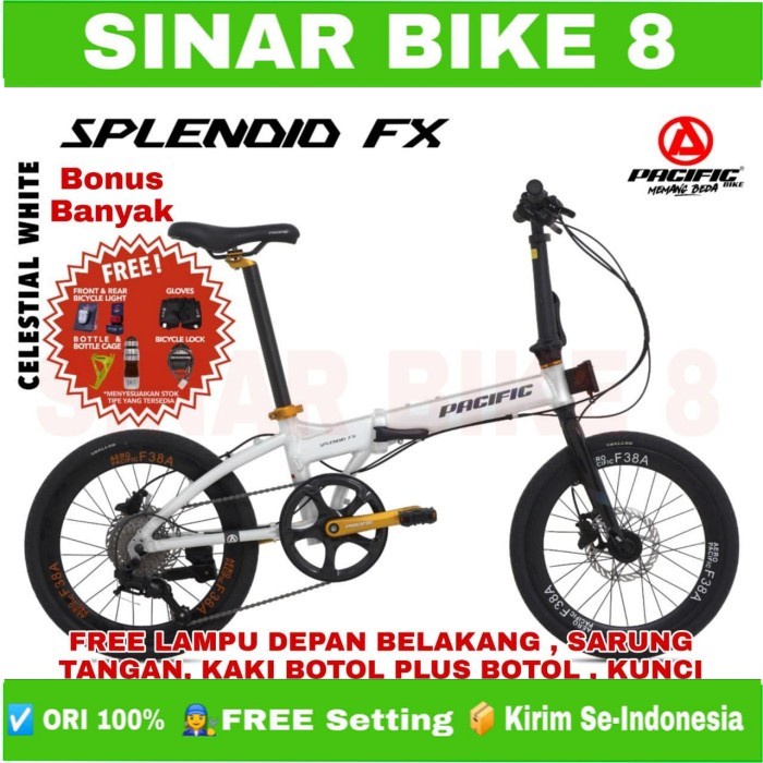 Sepeda Lipat Ukuran 20 Inch PACIFIC SPLENDID FX Alloy 9 Speed Rem Hidrolik