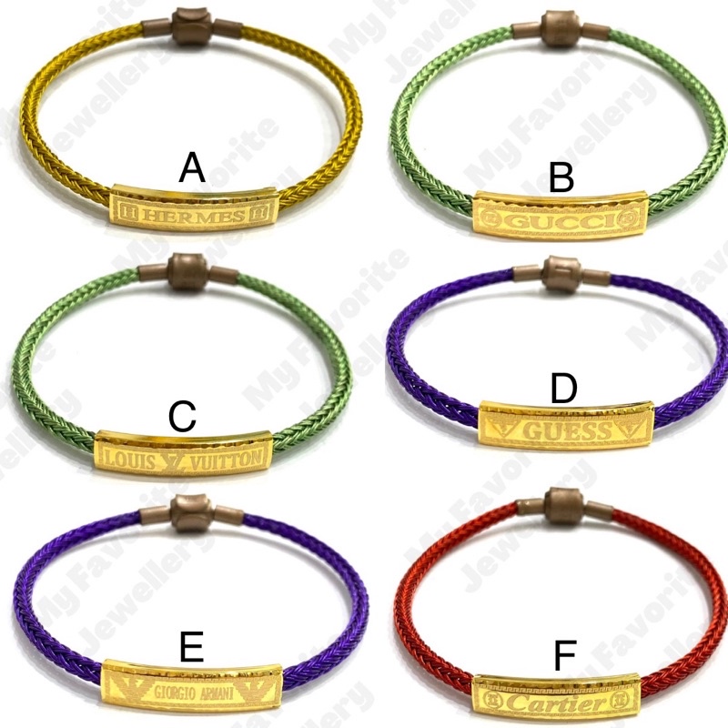 Gelang Tali Set Liontin Emas Asli Kadar 700 Papan Plate Motif Setengah Graman | My Favorite Shop Mak