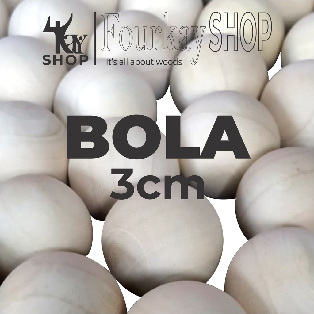 [ TERMURAH ] Bola Kayu Diameter 3cm Murah