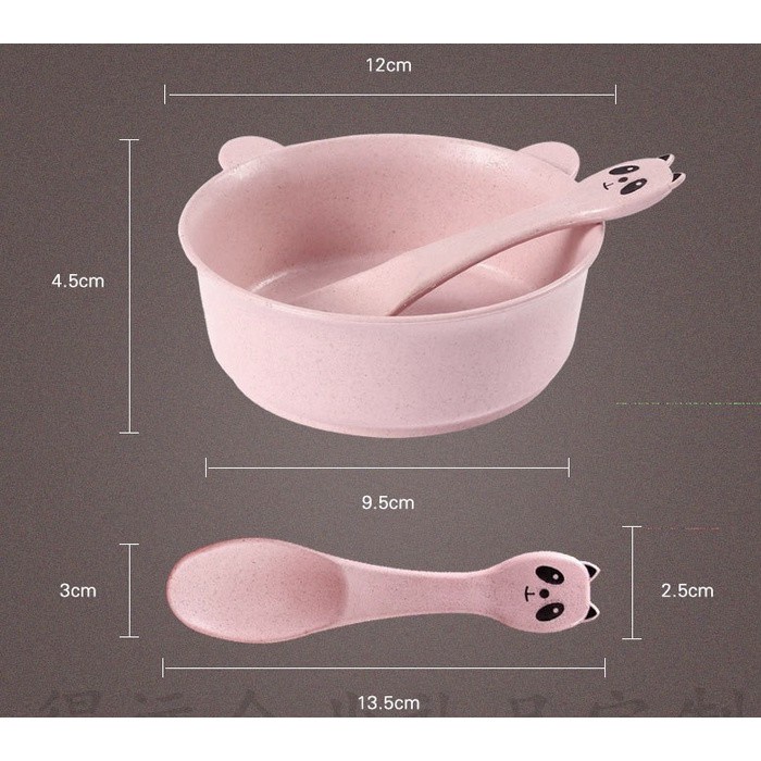 DODORY HL0343 Mangkok Mangkuk Piring Makan Anak Balita Bayi Silikon Silicone Wheat Straw Bowl Bentuk Beruang