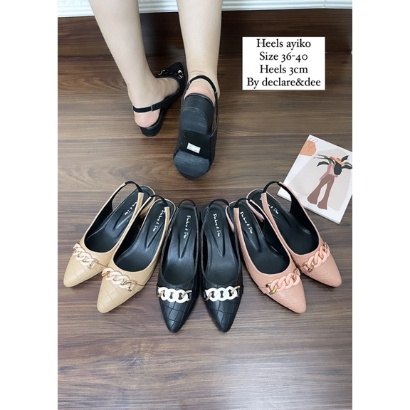 DECLARE&amp;DEE HEELS WANITA CANTIK AYIKO CROCO