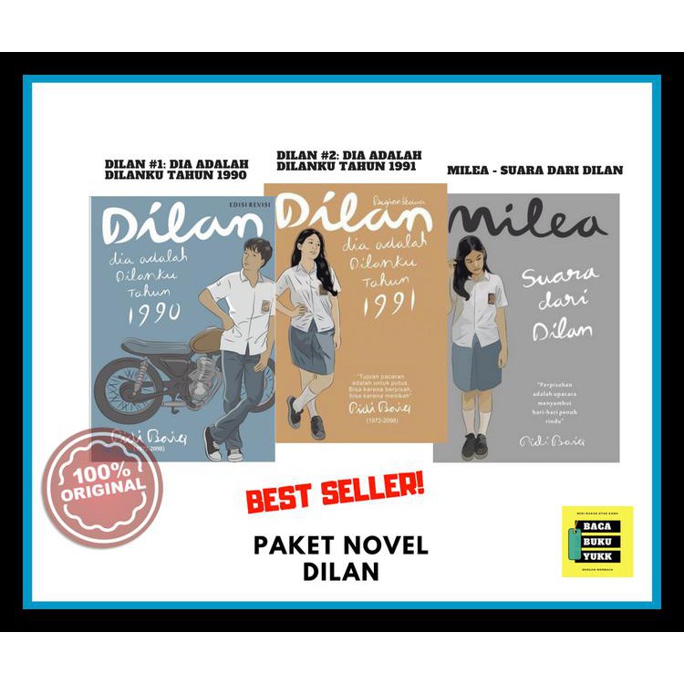PAKET NOVEL DILAN (DILAN 1 1990, DILAN 2 1991, & MILEA) ORIGINAL