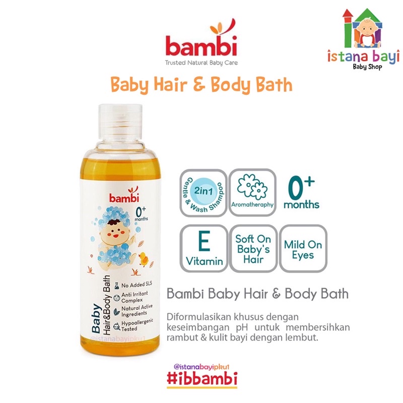 Bambi Hair And Body Bath - Sabun shampoo bayi 200ml