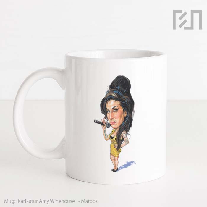 Gelas Keramik Caricature Amy Winehouse Mug