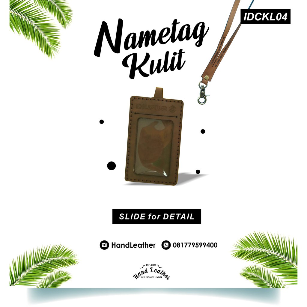 

Custom ID Card Holder| Crazy Horse name tag kulit asli simpel
