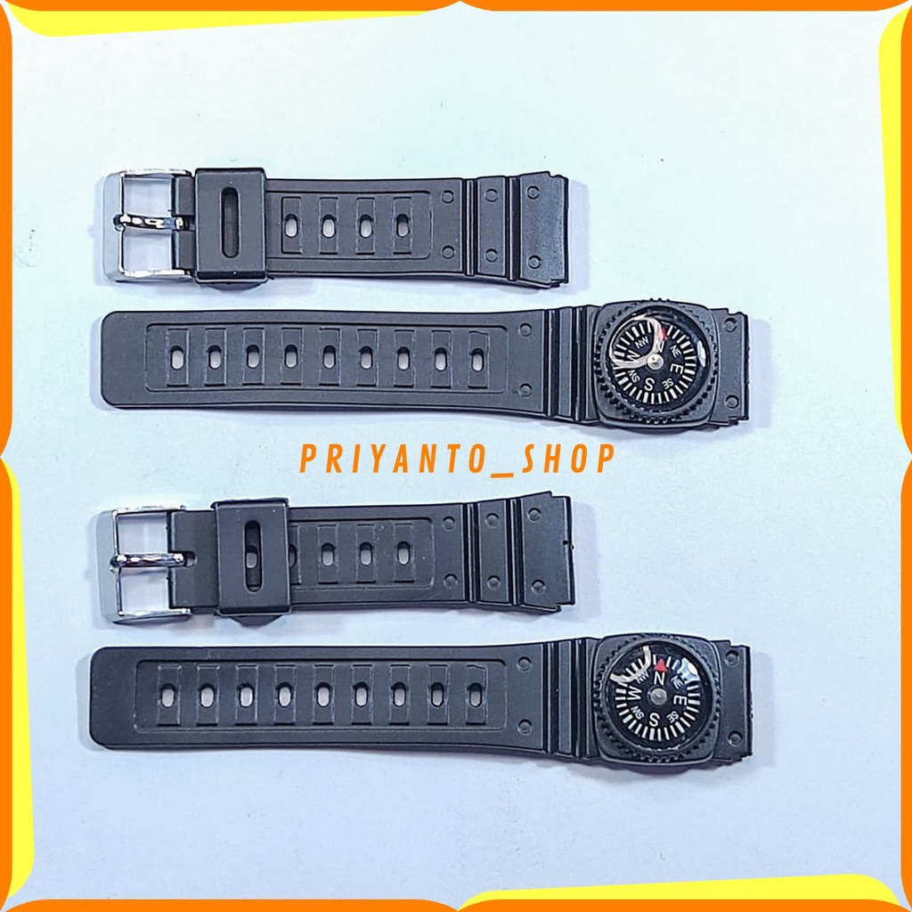 STRAP TALI JAM TANGAN RUBBER KARET CASIO 20MM CALCULATOR CA 53 CA53 RUBBER WATCH BEND TERMURAH MODEL KOMPAS