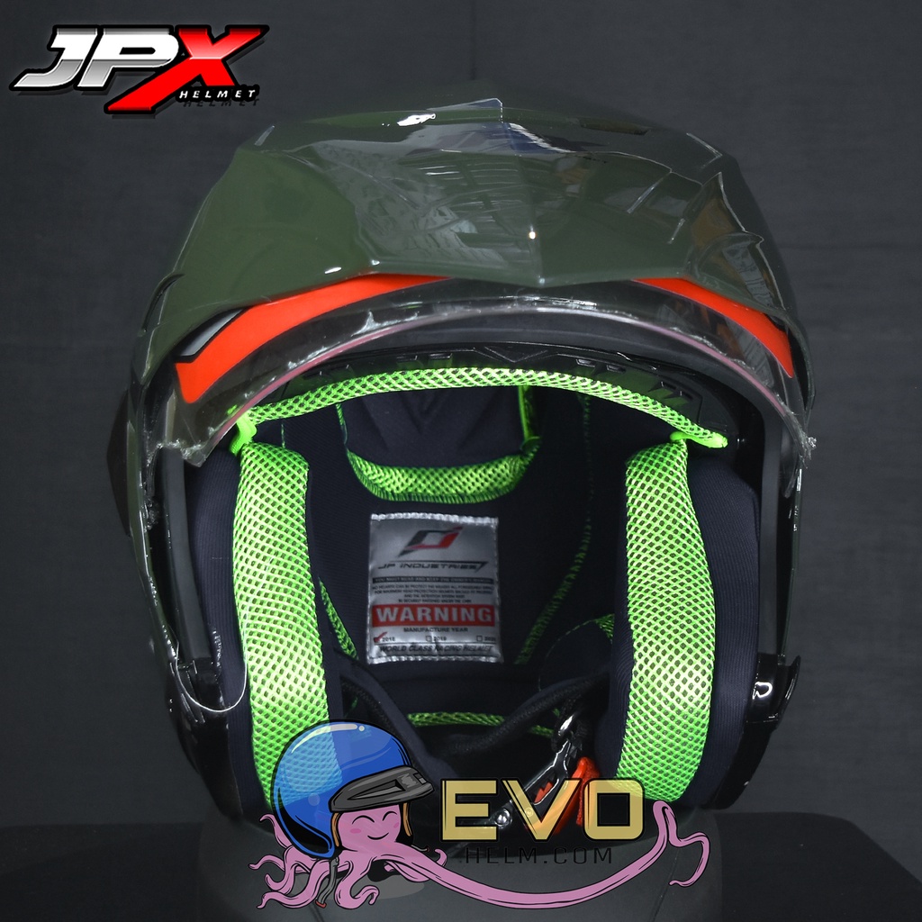 HELM JPX HALFFACE_JPX Z-BLAST - ARMY GREEN GLOSS ( ONGKIR 2KG) JPX HALFFACE JPX SEMICROSS JPX ZBLAST HELM TENTARA HELM HIJAU TUA HELM HALFFACE HELM JPX DOBEL VISOR