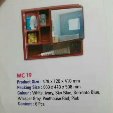 RAK KACA CERMIN DINDING MC-19 MASPION | MIROR BOX WALL CABINET DEKORASI KAMAR MANDI TOILET