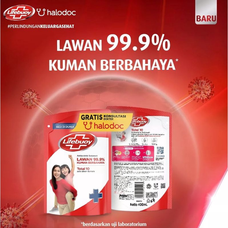 LIFEBUOY SABUN CAIR SABUN MANDI ANTIBAKTERI TOTAL 10 DENGAN ACTIVE SILVER+FORMULA-825ml